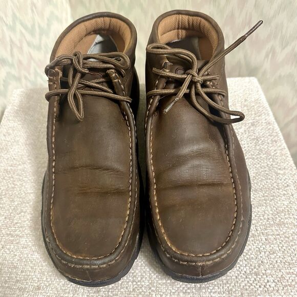 Twisted X Work Boots Steel Toe Moc Toe Brown Leather Mens 8.5 Safety ASTM EH main image 5
